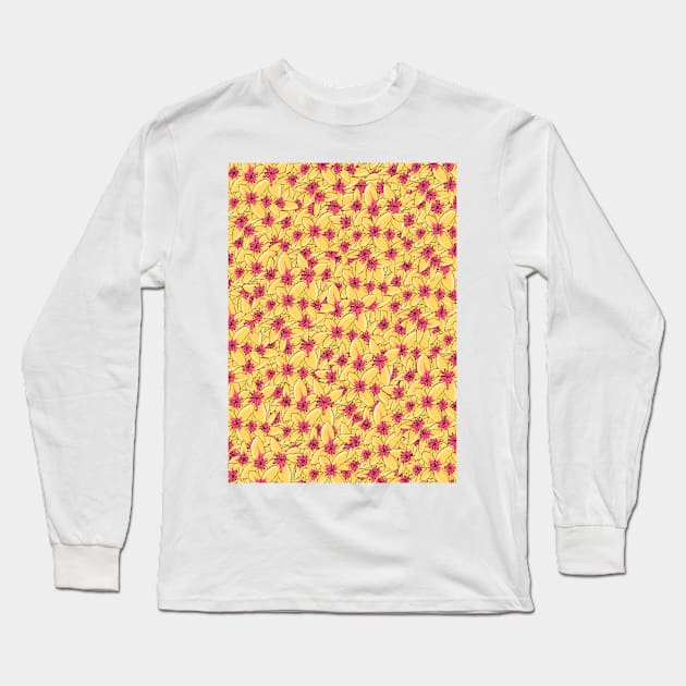 Little Yellow Flowers Long Sleeve T-Shirt by Swadeillustrations